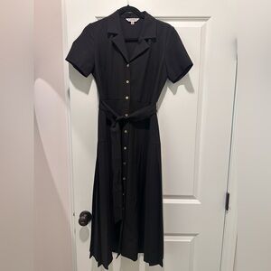 Elegant Black Button-Down Dress